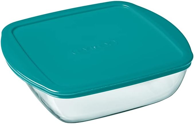 Pyrex® - Cook & Store - 3er Set eckige Vorratsschalen aus Glas mit Deckel (0,35l; 1l; 2,2l) - BPA-fr