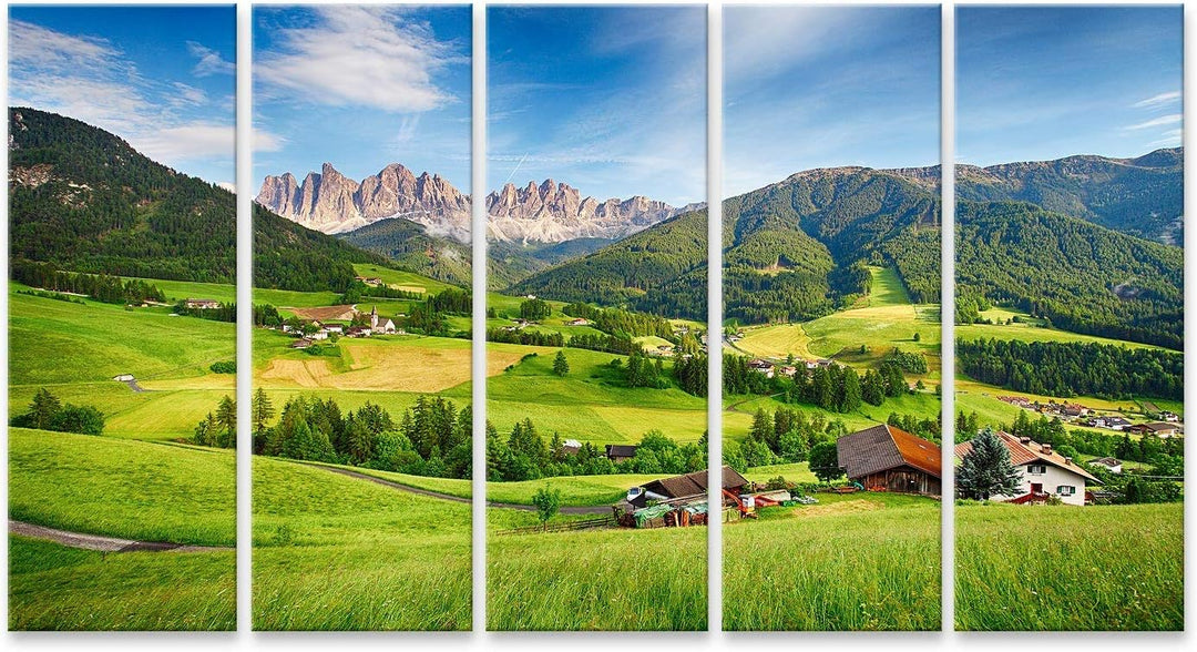 islandburner Bild auf Leinwand Dolomiten Berge Villnöss Bilder Wandbilder Poster Leinwand 160x80cm -