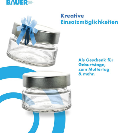 flaschenbauer.de - 6er Set Gewürzgläser Set 154ml - TO 58 Deep Mündung, Silberne Deckel - Ideal für