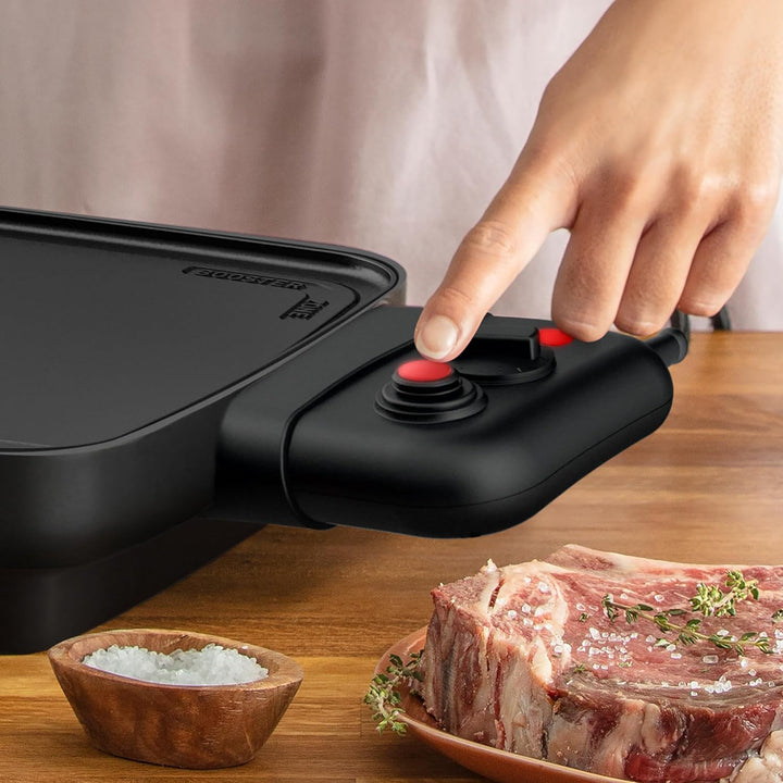Tefal Plancha Booster Elektro-Plancha 2200 W, 2 Kochzonen, einstellbares Thermostat, grosse Kochfläc