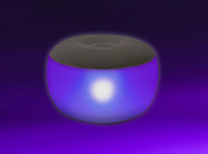 SCHWAIGER 660180 Sitzhocker LED Outdoor Sitzkissen Pouf Loungemöbel Gartenhocker Bodenkissen Fusshoc