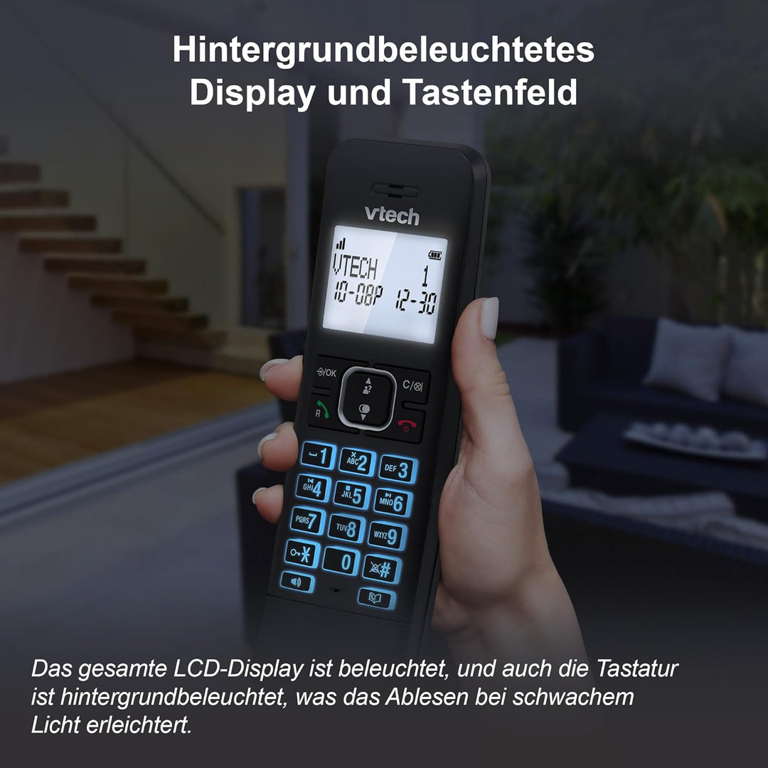VTech LS1050 DECT Telefon Schnurlos Schnurlostelefon mit Anrufbeantworter, Innovativer Ladestation,