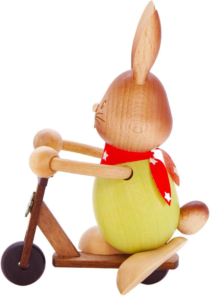 Rudolphs-Schatzkiste Osterhase Hase Stupsi mit Roller H: 14,5cm NEU Erzgebirge Osterfigur Osterdeko