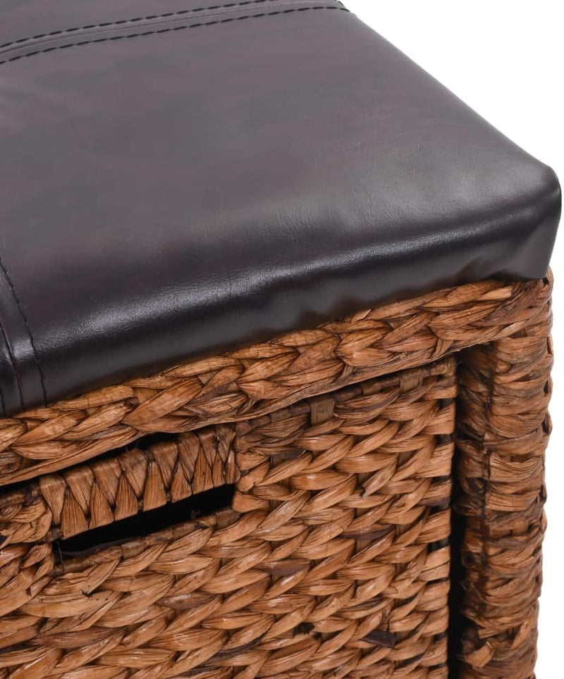 homiuse Sitzbank 71x40x42 cm mit 2 Körben und Gepolsterter Sitz Sitzhocker Hocker Bank Aufbewahrungs