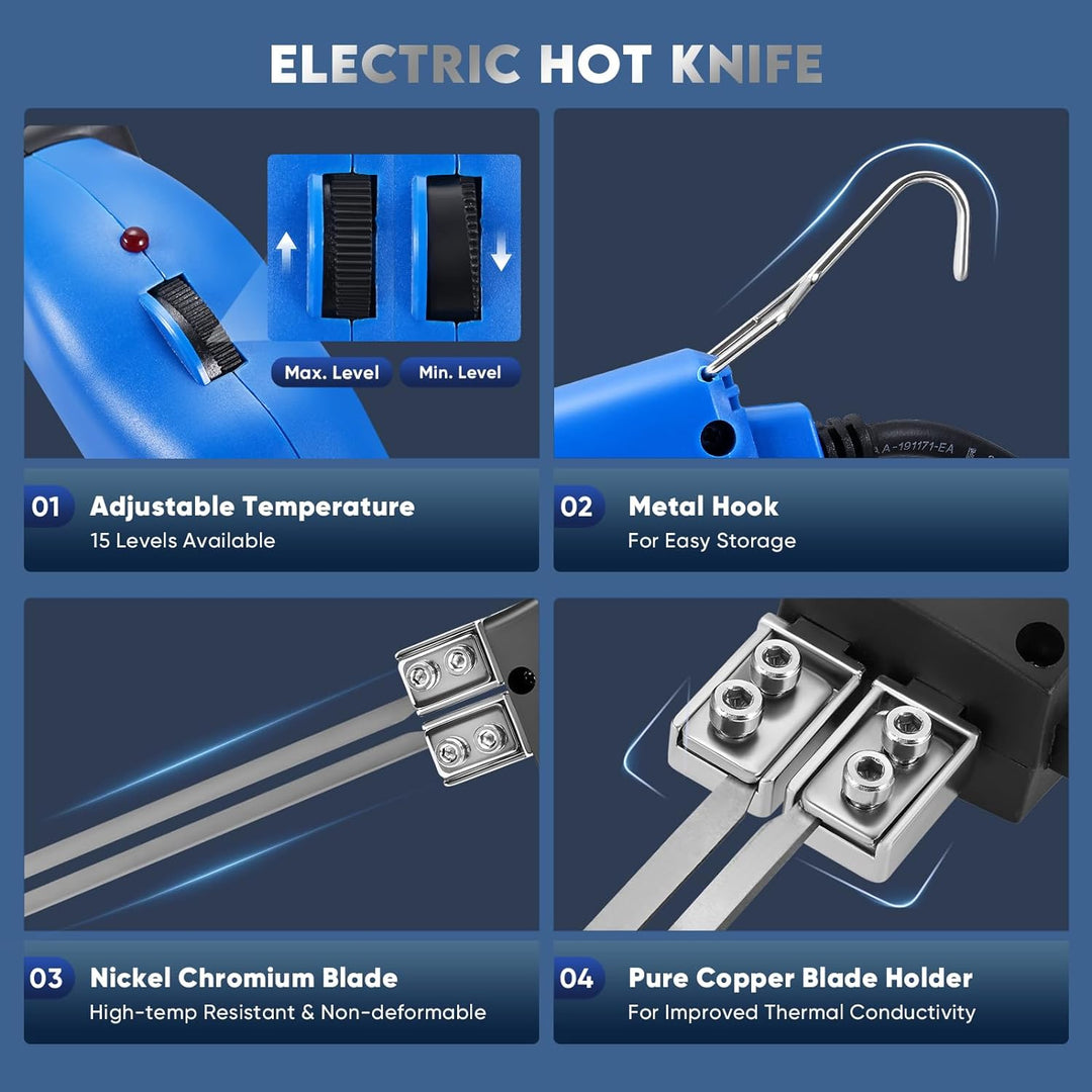 Yontwe Luftgekühlter 250W Schaumschneider Elektrisches heisses Messer Styropor-Schneidwerkzeug-Kit H