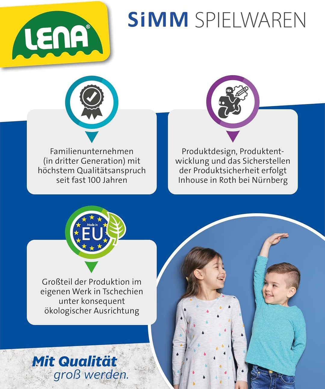Lena 42665 Bastelkoffer mit 800 Teile Farben, Material zum Basteln, mit Moosgummi, Buntpapier, Pompo
