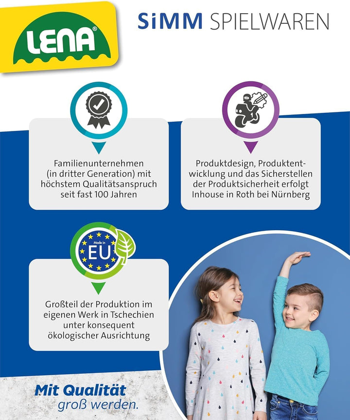 Lena 42665 Bastelkoffer mit 800 Teile Farben, Material zum Basteln, mit Moosgummi, Buntpapier, Pompo