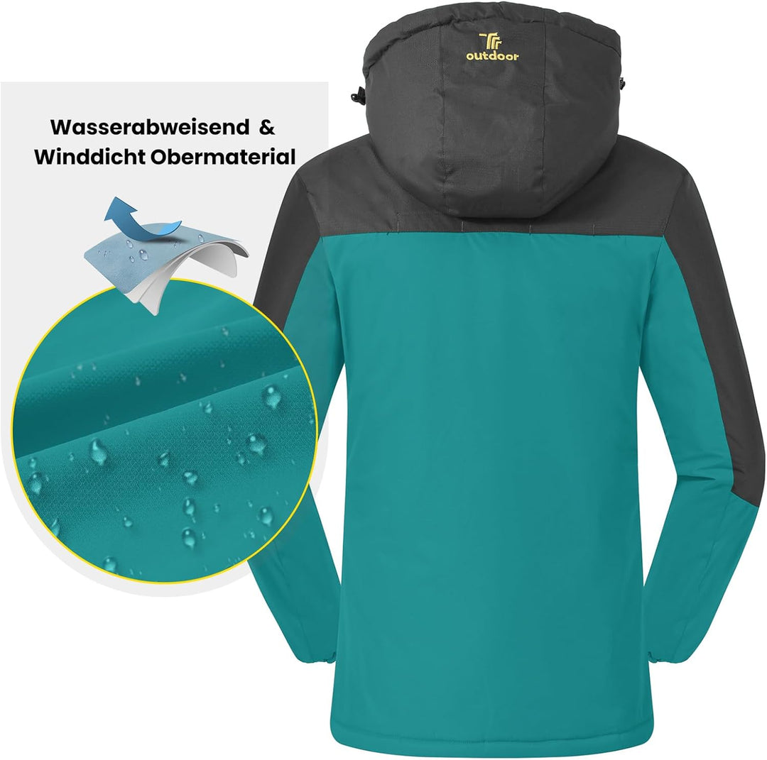 donhobo Damen Jacken Fleecejacke Winterjacke Wasserdicht Atmungsaktiv Verdickt Warm Winddicht Softsh