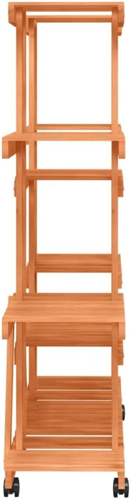 vidaXL Blumenständer, Holz Pflanzenregal mit Rollen, Blumenregal für Wohnzimmer Balkon Terrasse, Pfl