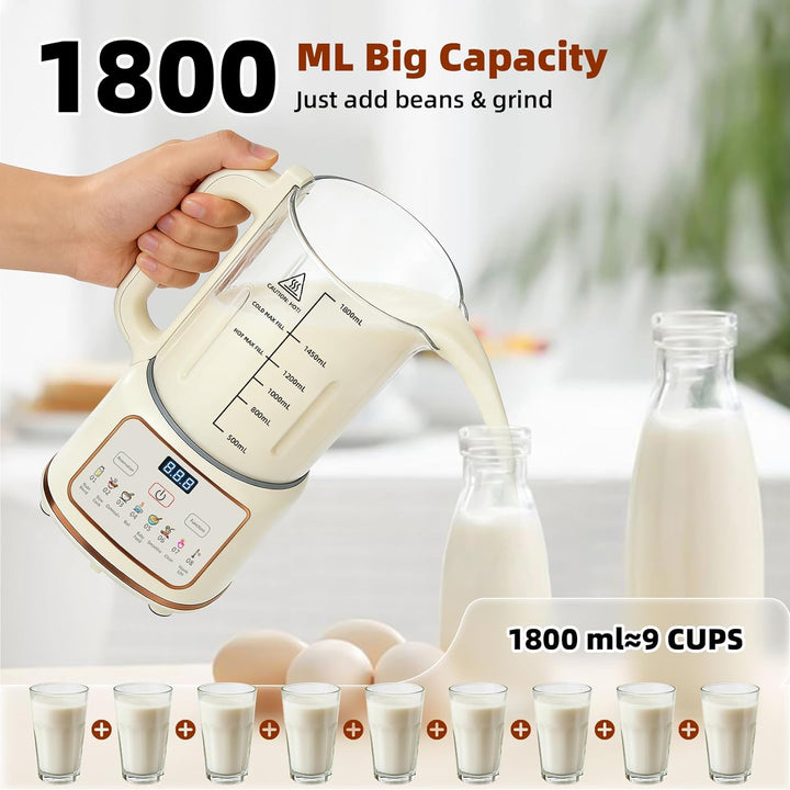 Nussmilchmaschine, Automatische Mandelmilchmaschine für selbstgemachte Pflanzenmilch, Hafer, Soja, S