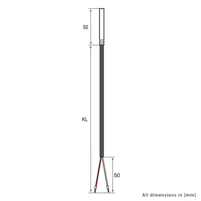 iOVEO 035HP07203 - KTY81-210 Temperaturfühler mit PVC-Leitung bis 105°C, Temperatursensor, Fühler, H
