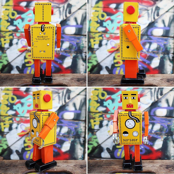 Freak Scene Superfreak Roboter - Roboter Liliput - Blechroboter - Retro Blechspielzeug Gelb, Gelb