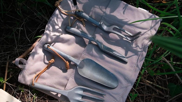 Gartenwerkzeug Set Aluminium, 4-teilig – rostfrei, robust & leichtes Gartengeräte Set & Pflanzwerkze