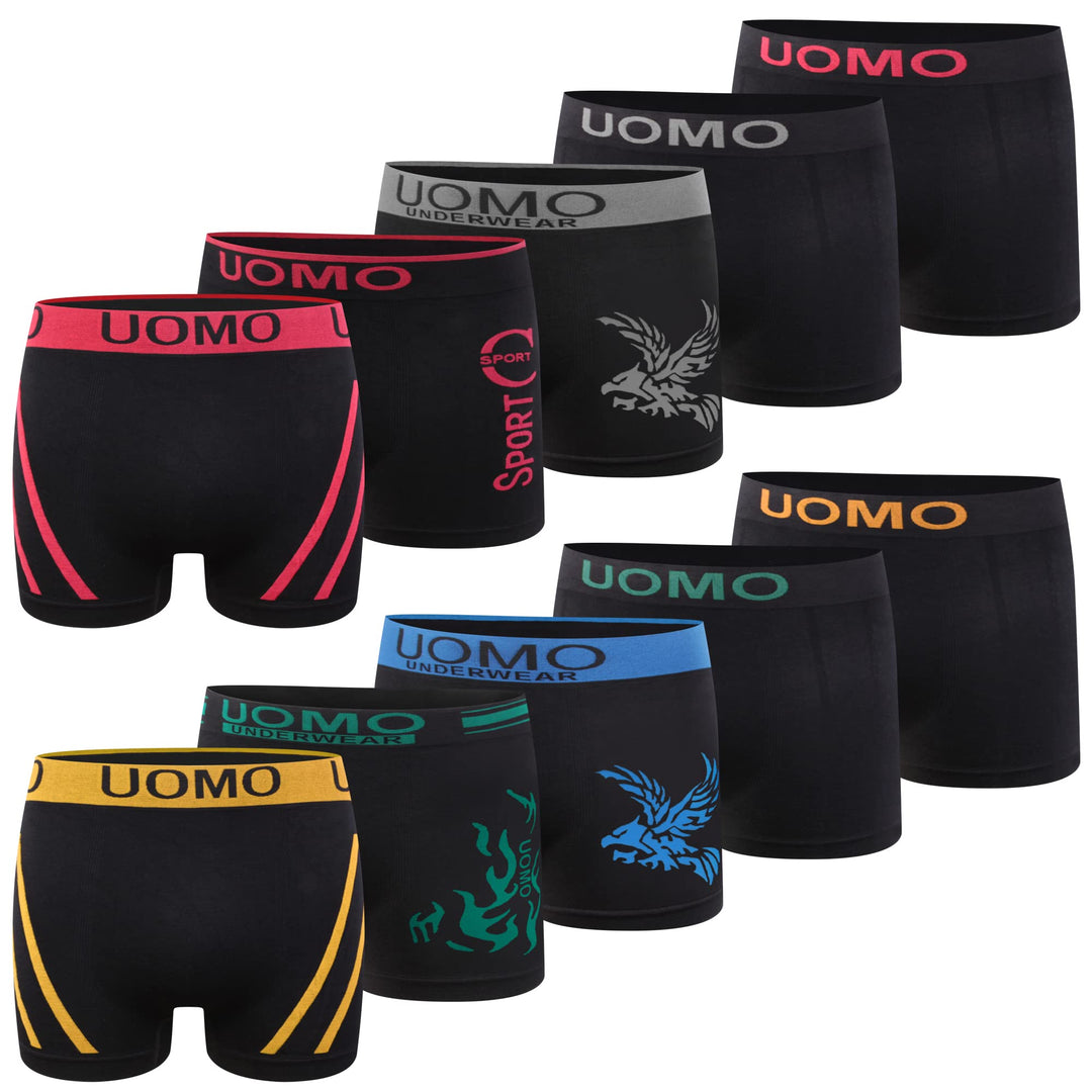 L&K 10er Pack Herren Retroshorts Boxershorts Men Mikrofaser in 10 verschiedenen Modelle 1209 S-M 120