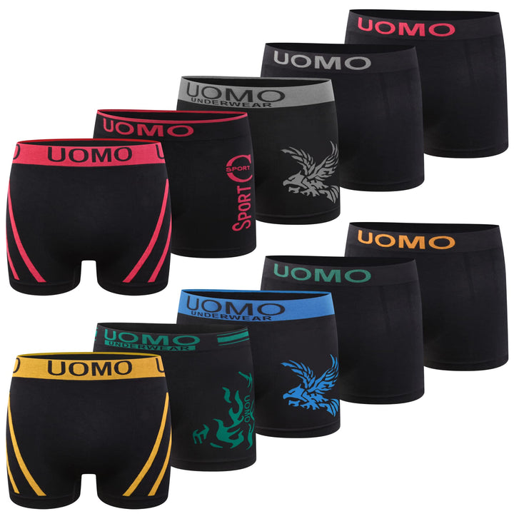 L&K 10er Pack Herren Retroshorts Boxershorts Men Mikrofaser in 10 verschiedenen Modelle 1209 S-M 120