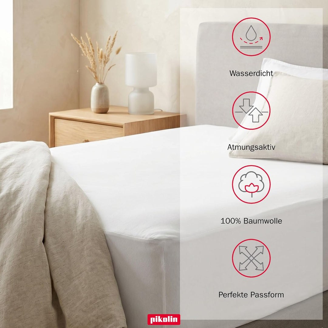 Pikolin Home - Extra weicher Frottee-Matratzenschoner (100 % Baumwolle) mit wasserdichter und atmung