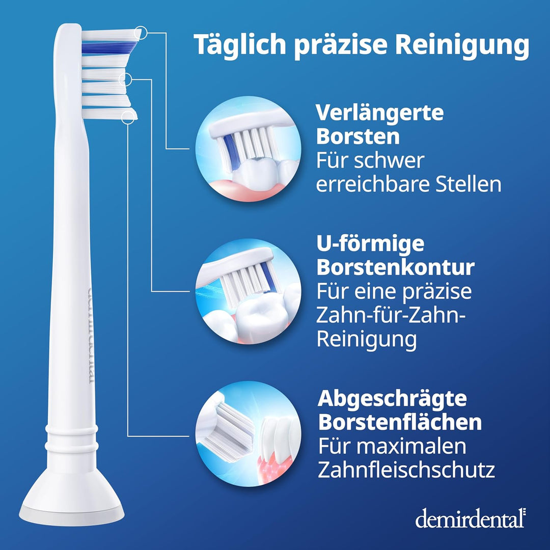 8er demirdental Ersatzbürsten passend für Philips Sonicare, Mini Extra Soft Aufsätze & Aufsteckbürst