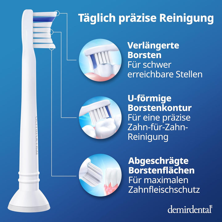 8er demirdental Ersatzbürsten passend für Philips Sonicare, Mini Extra Soft Aufsätze & Aufsteckbürst