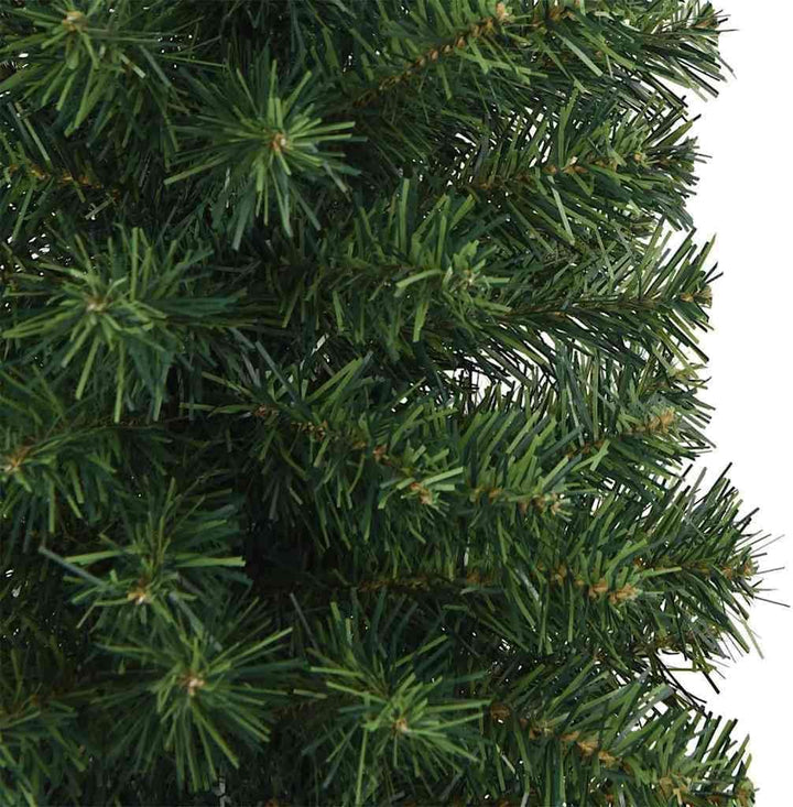vidaXL Schlanker Weihnachtsbaum mit 300 LEDs Grün 210 cm, Grün 210 cm