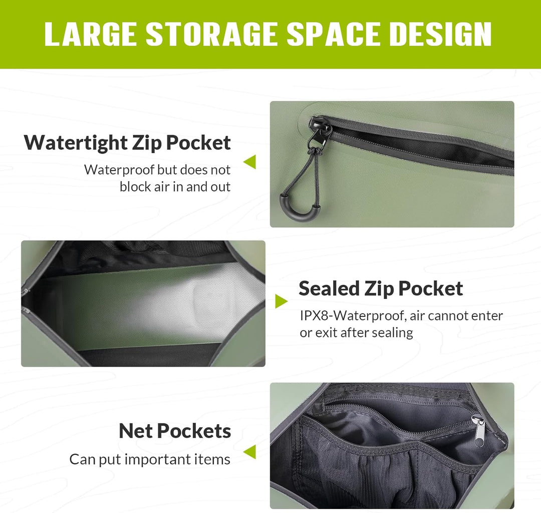THKFISH Angelrucksack Wasserdicht IPX8, 9L Angel Tasche für Angeln mit Luftdichtem Reissverschluss,f
