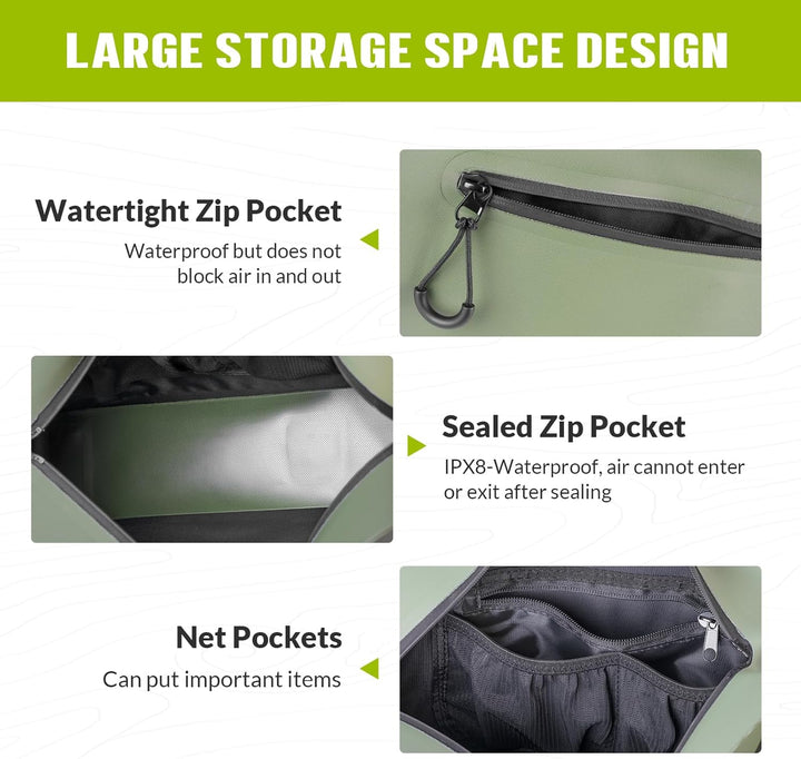 THKFISH Angelrucksack Wasserdicht IPX8, 9L Angel Tasche für Angeln mit Luftdichtem Reissverschluss,f