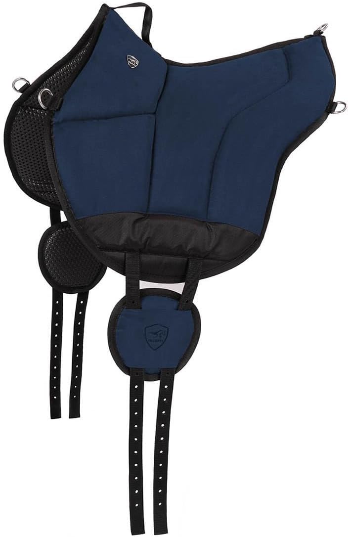 Equinate Reitpad Toledo aus Mikrofaser Navy - Bareback Pad mit pflegeleichter Neopren Unterseite - R