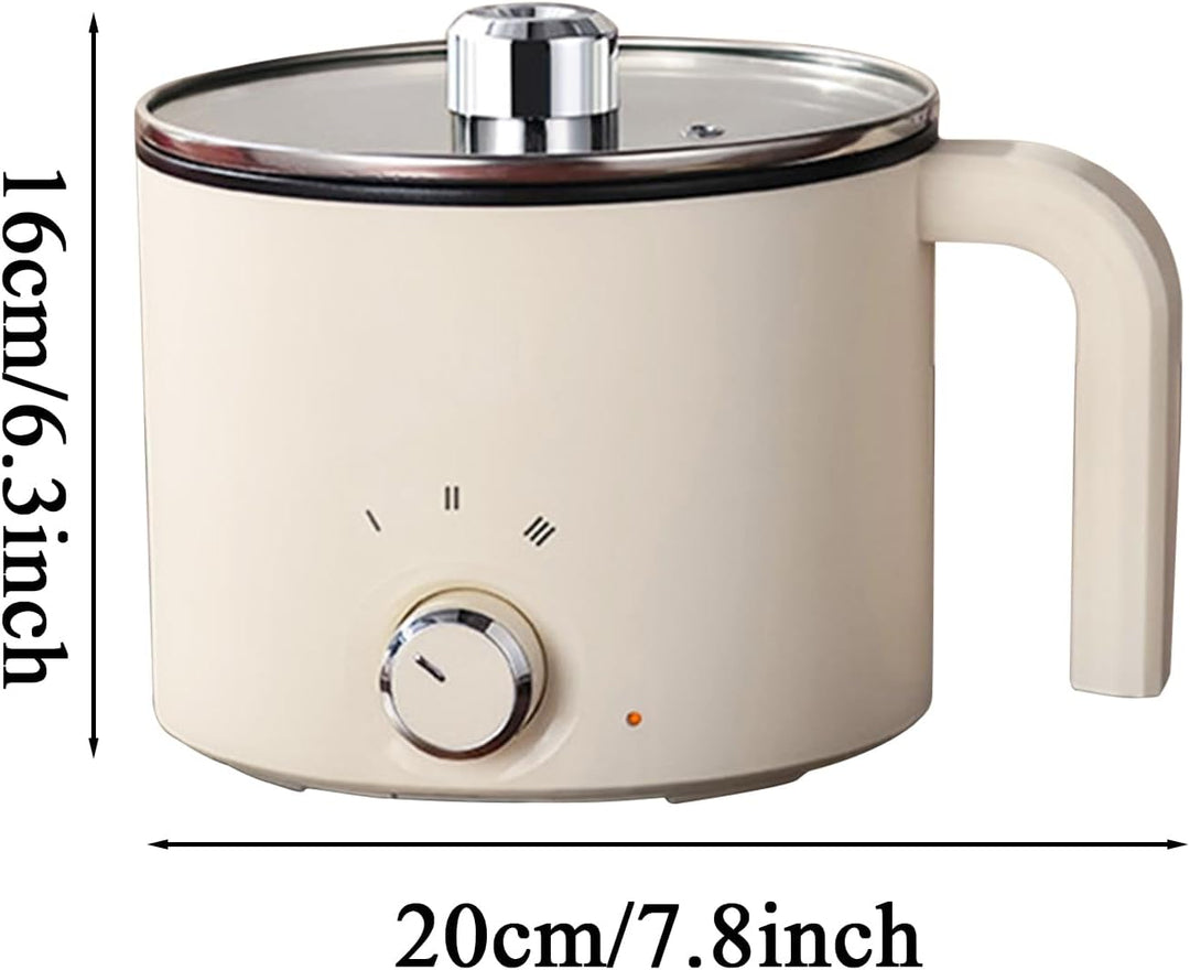 Personal Skillet - Dorm Electric Cooker, Mini Frying Pot with Nonstick, Rapid Heating Thermal Contro