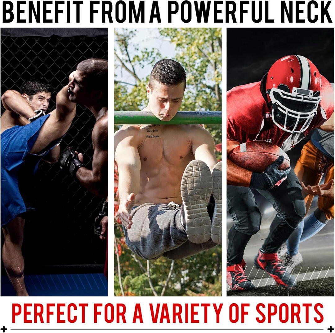 Neck Trainer Neck Training - 7 mm Neoprene Padded Neck Trainer with 110 cm Long Adjustable Steel Cha