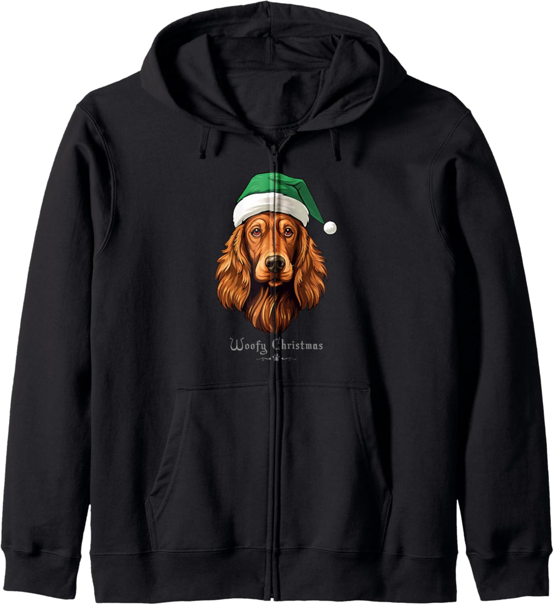 Irish Setter Hund, lustig, Woofy Weihnachten, einfaches Design Kapuzenjacke