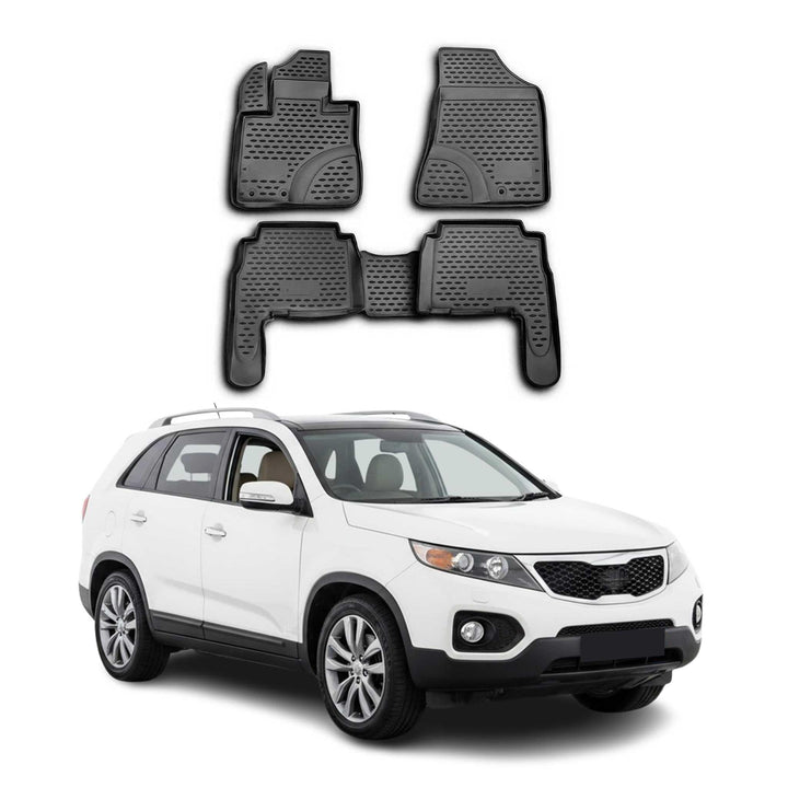 OMAC Gummimatten Fussmatten kompatibel mit Kia Sorento 2009-2012 TPE Automatten Schwarz 4X Fussmatte