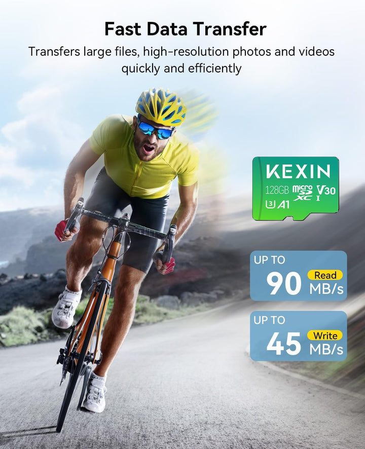 KEXIN SD Karte 128GB Micro SD Karten 5er Pack Speicherkarte Micro SDXC U3, A1, V30, C10 Micro SD Car