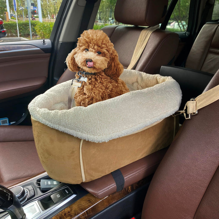 Warm Hunde Autositz Mittelkonsole für Kleine Hunde Hundekorb Hundebett Auto unter 6 kg, Gemütlich Hu