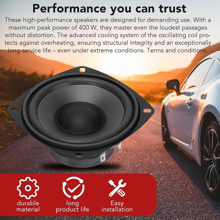Auto Lautsprecher Koaxial Aramox 400W 4 Zoll Mitteltonbereich Externer Magnet Typ für PKW und LKW Sc