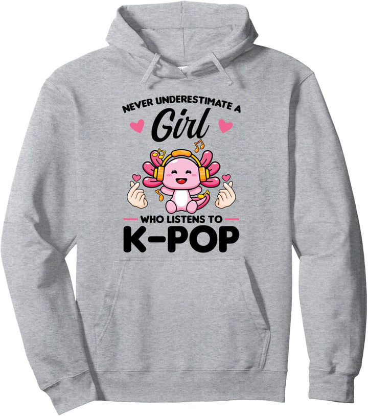 unterschätze niemals Mädchen hört K-Pop K-Pop Merch K-Pop Pullover Hoodie