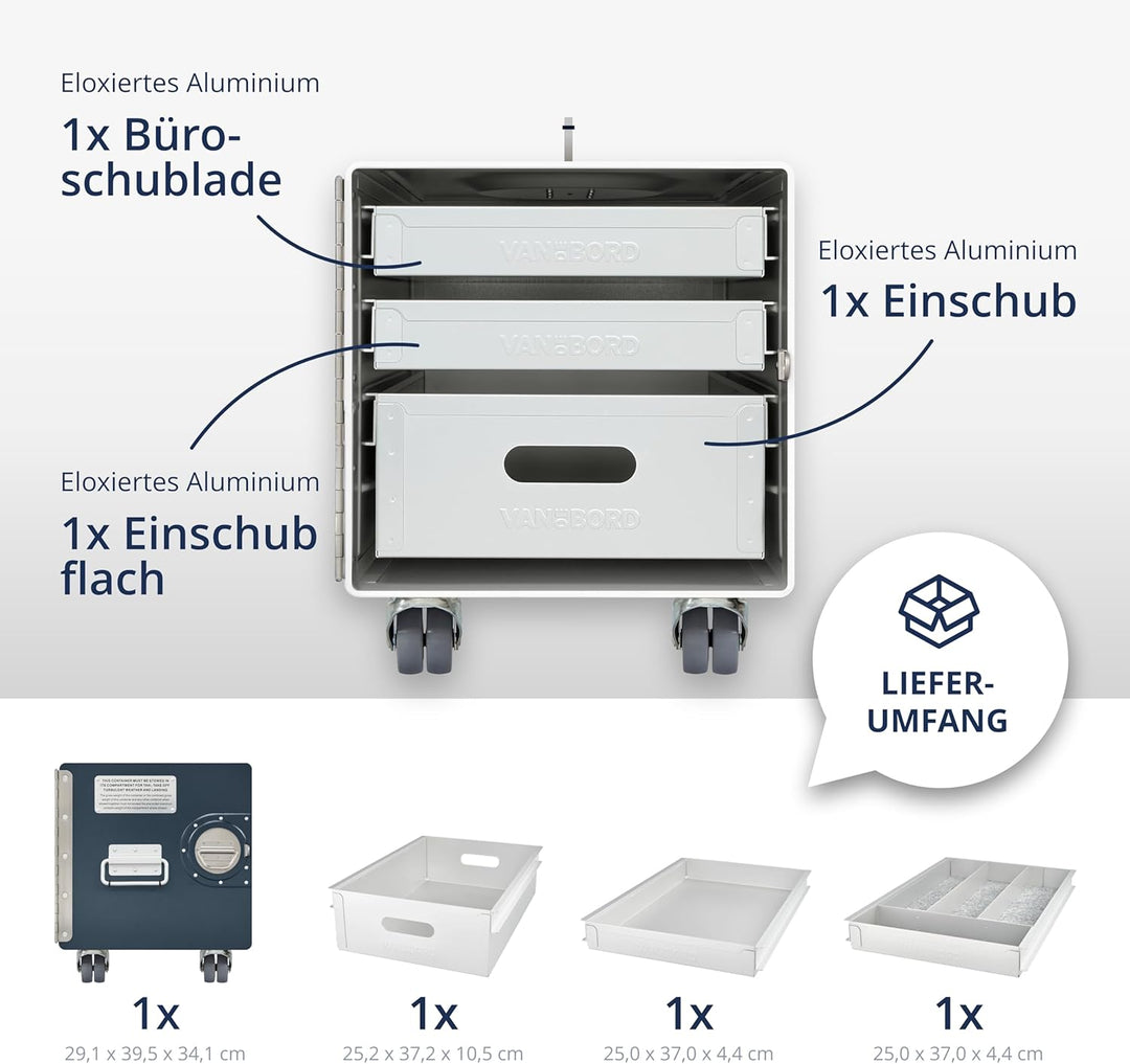 Rollcontainer mit Schubladen, Metallschrank, mobiler Aktenschrank, Schubladenschrank, Industrial Möb