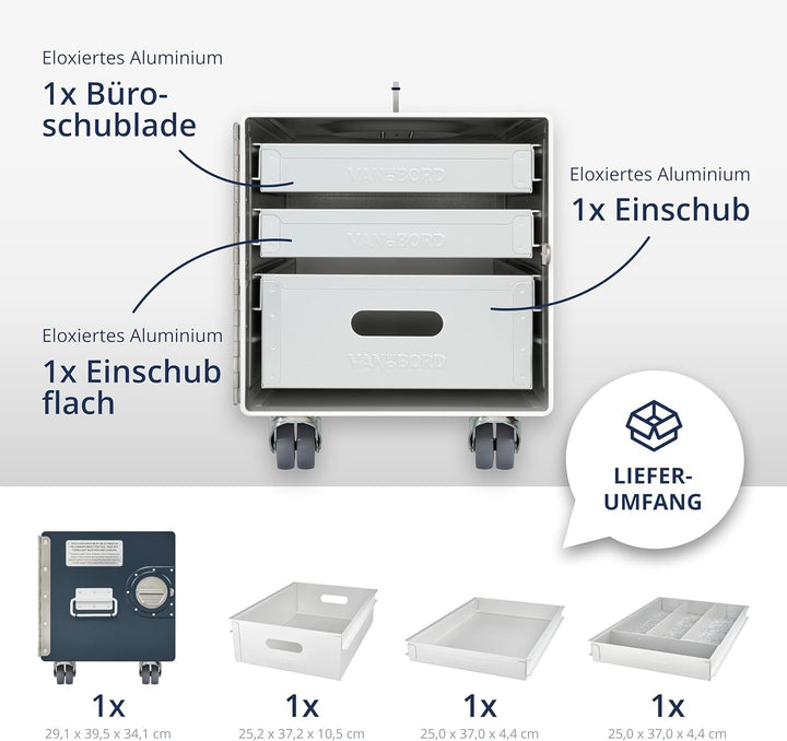 Rollcontainer mit Schubladen, Metallschrank, mobiler Aktenschrank, Schubladenschrank, Industrial Möb