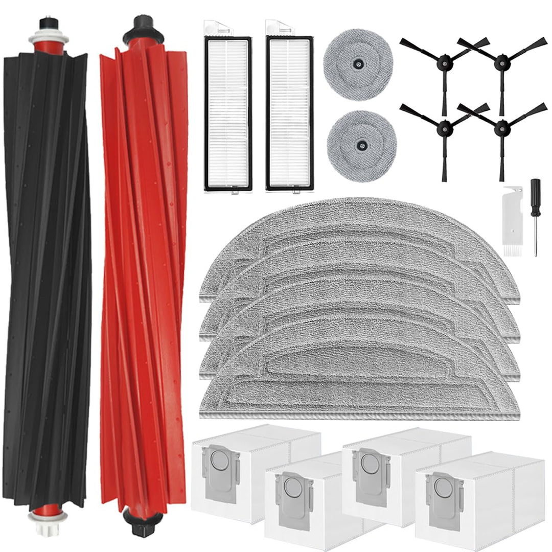Ersatzteile für Roborock S8 MaxV Ultra Saugroboter, Zubehörset mit 2 Gummibürsten, 2 HEPA-Filter, 4