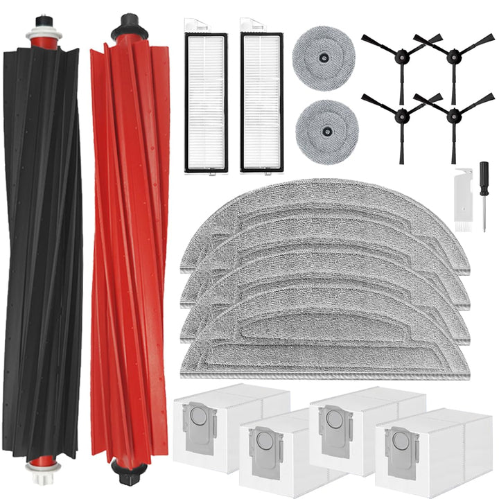 Ersatzteile für Roborock S8 MaxV Ultra Saugroboter, Zubehörset mit 2 Gummibürsten, 2 HEPA-Filter, 4