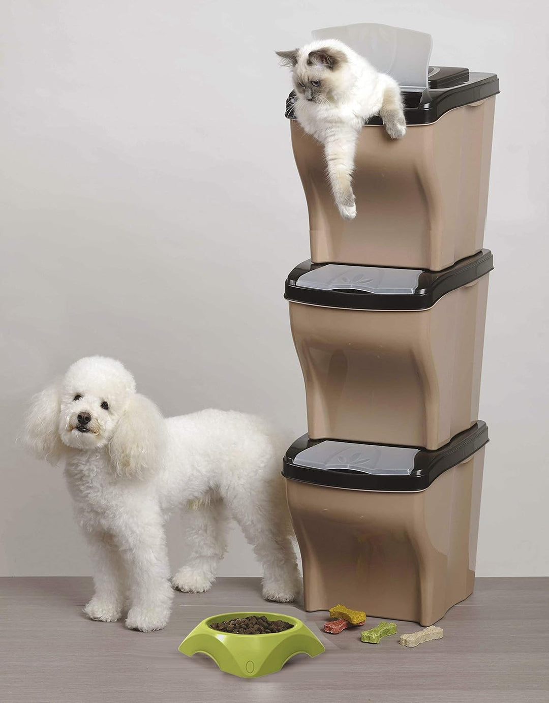 Bama - Tiernahrung Aufbewahrungsbehälternr - Set mit 3 - Praktische Aufbewahrung für Lebensmittel un