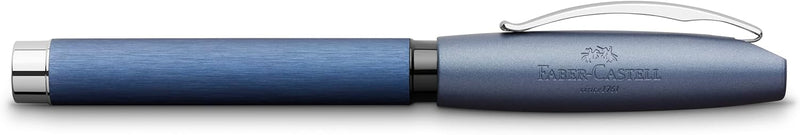 Faber-Castell 148441 - Füller Essentio, Feder F, Aluminium Blau blau Füller Feder F, blau Füller Fed