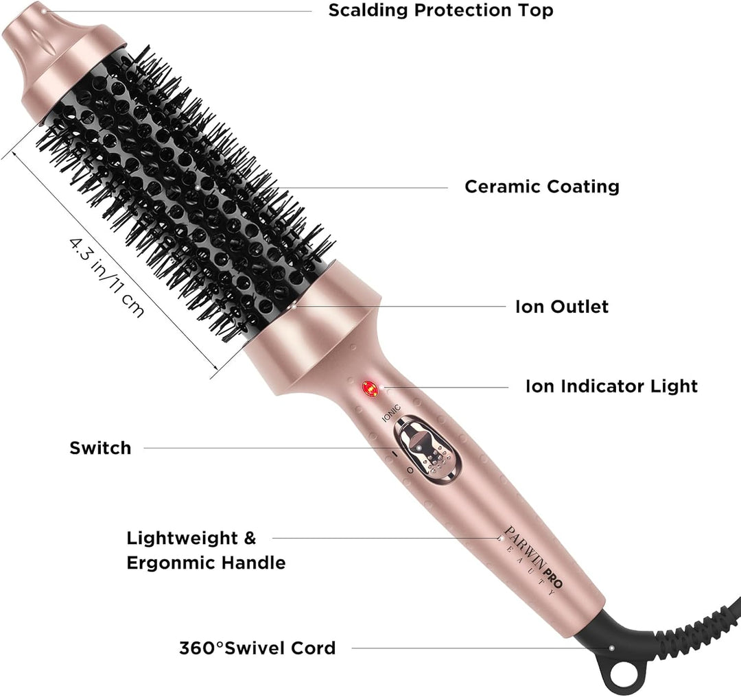 PARWIN PRO BEAUTY Thermal Brush Lockenbürste 40mm mit Heizung Keramik Turmalin Glätteisen Lockenstab