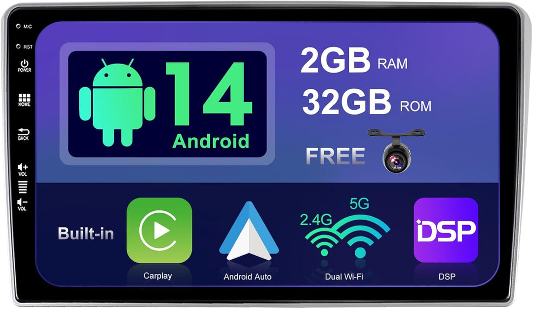 SXAUTO Android 12 IPS Autoradio für Toyota Avensis (2002-2008) - Eingebaut CarPlay/Android Auto - Rü