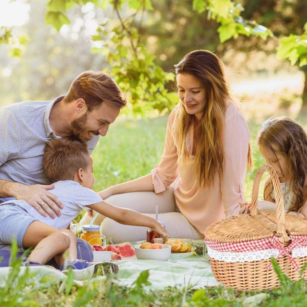 Weiden-Picknickkorb, Weidenkorb mit Deckel, Geschenkkorb leer, Pilzkorb, Campingkorb im Landhausstil
