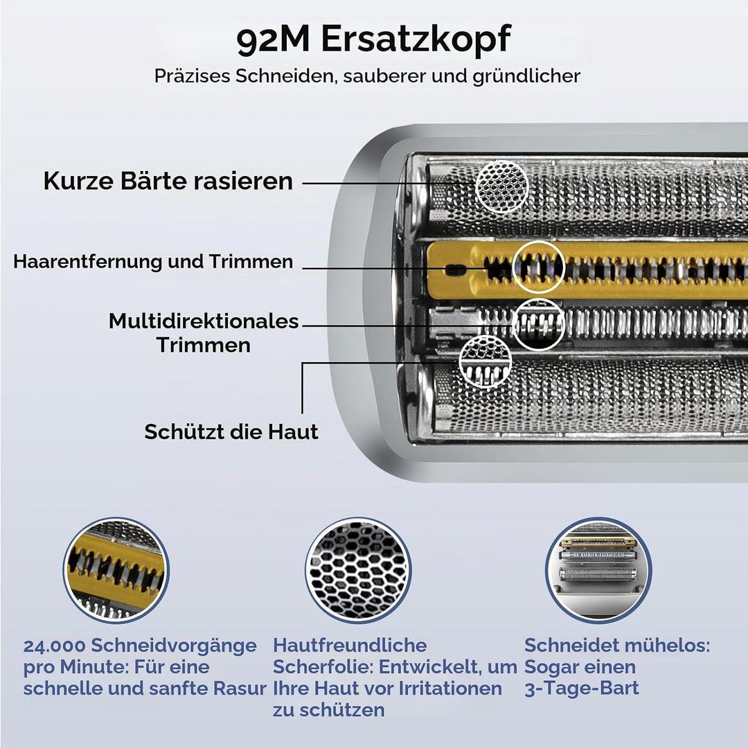 92M Series 9 Scherkopf S9 Kompatibel mit mit Rasierer Herren 9 Series 9050cc, 9280cc, 9370cc, 9070cc