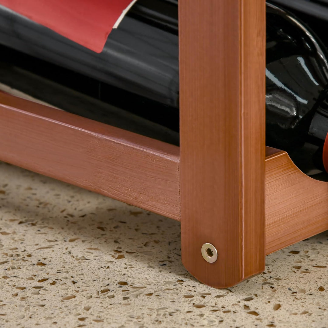HOMCOM Weinregal für 16 Flaschen Stapelbar Flaschenregal Flaschenhalter Weinflaschenhalter aus Bambu