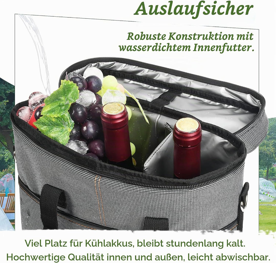 Kato Tirrinia Kühltasche Klein- Flaschenträger für Wein &amp; Bier, gepolsterte weinkühltasche mit isoli