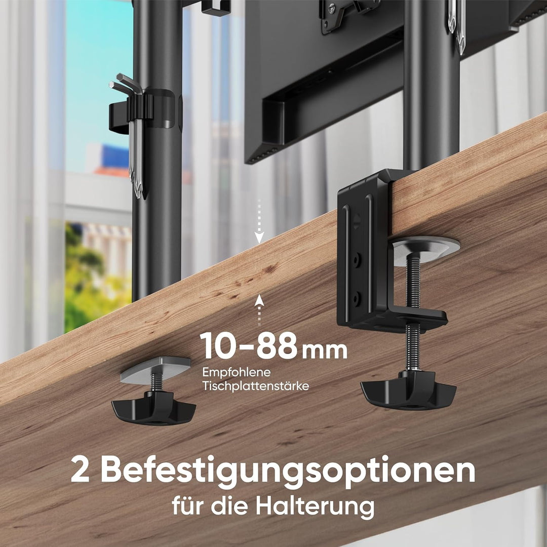 ONKRON 13-32 Zoll Monitor Halterung für LED LCD Bildschirme bis 8 kg Monitor Tischalterung 1 Monitor