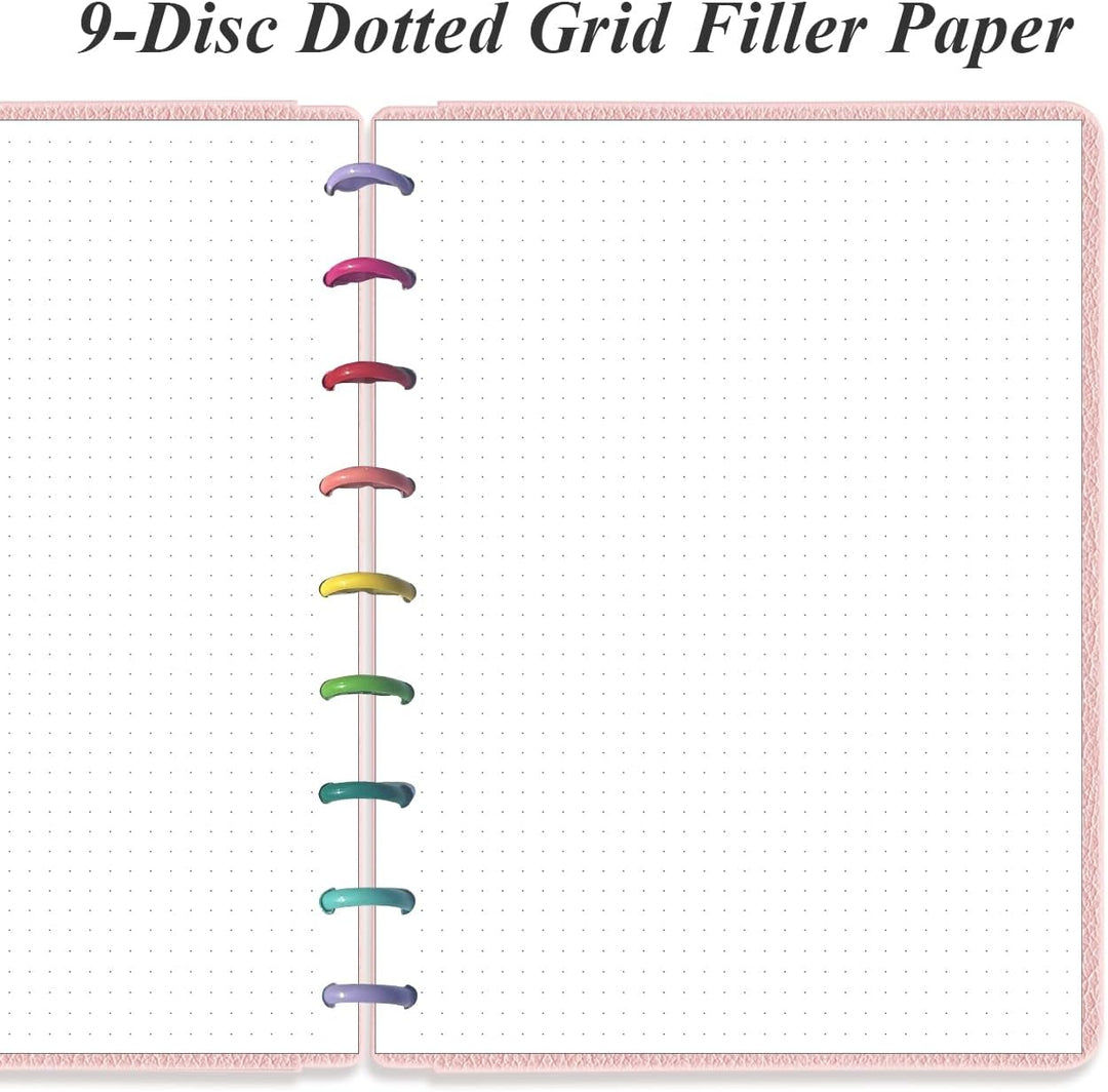 Nachfüllpapier in klassischer Grösse, mit 9 Disc-Disc, vorgestanzte Happy Planner Einlagen, 100 Blat