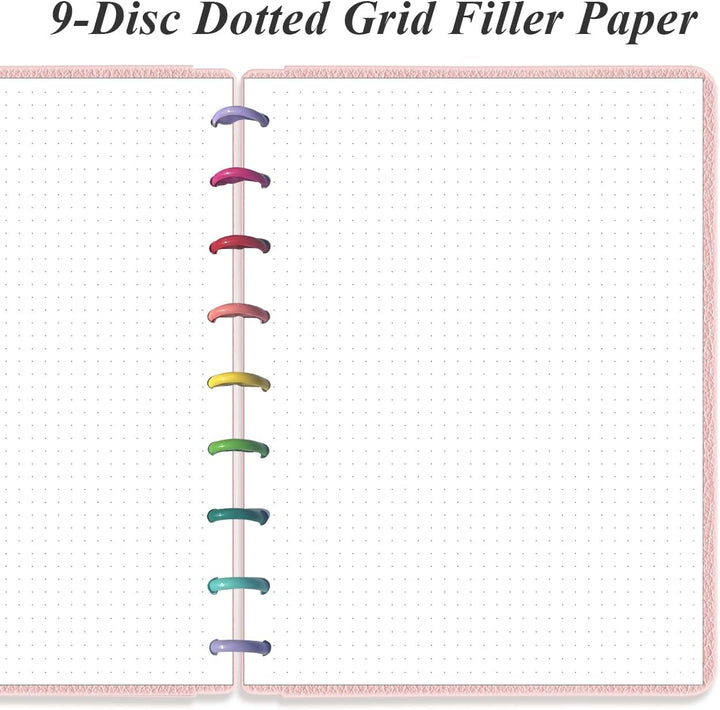 Nachfüllpapier in klassischer Grösse, mit 9 Disc-Disc, vorgestanzte Happy Planner Einlagen, 100 Blat
