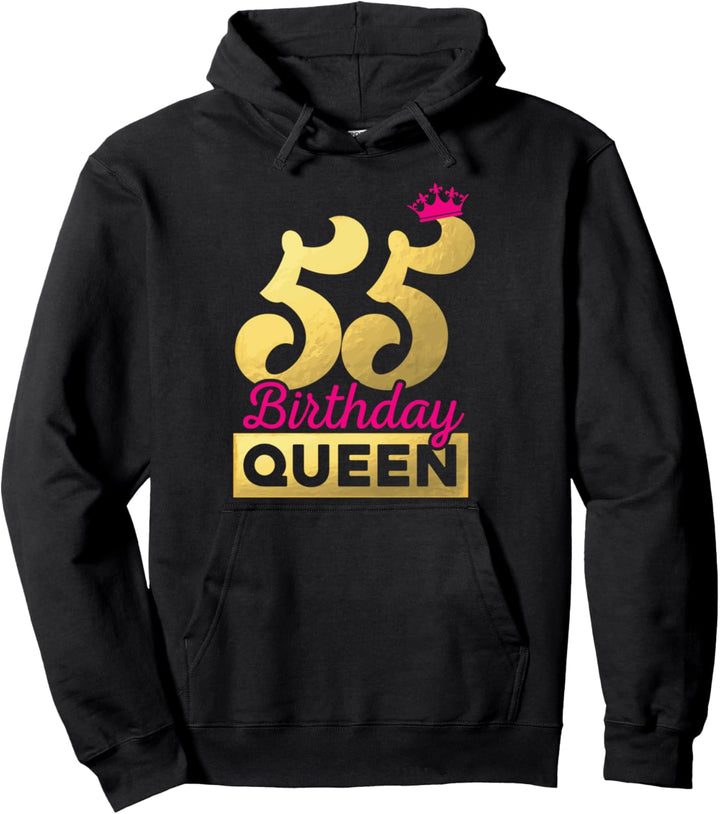 55. Geburtstag Mädchen Frauen süsses Birthday Queen Krone Pullover Hoodie